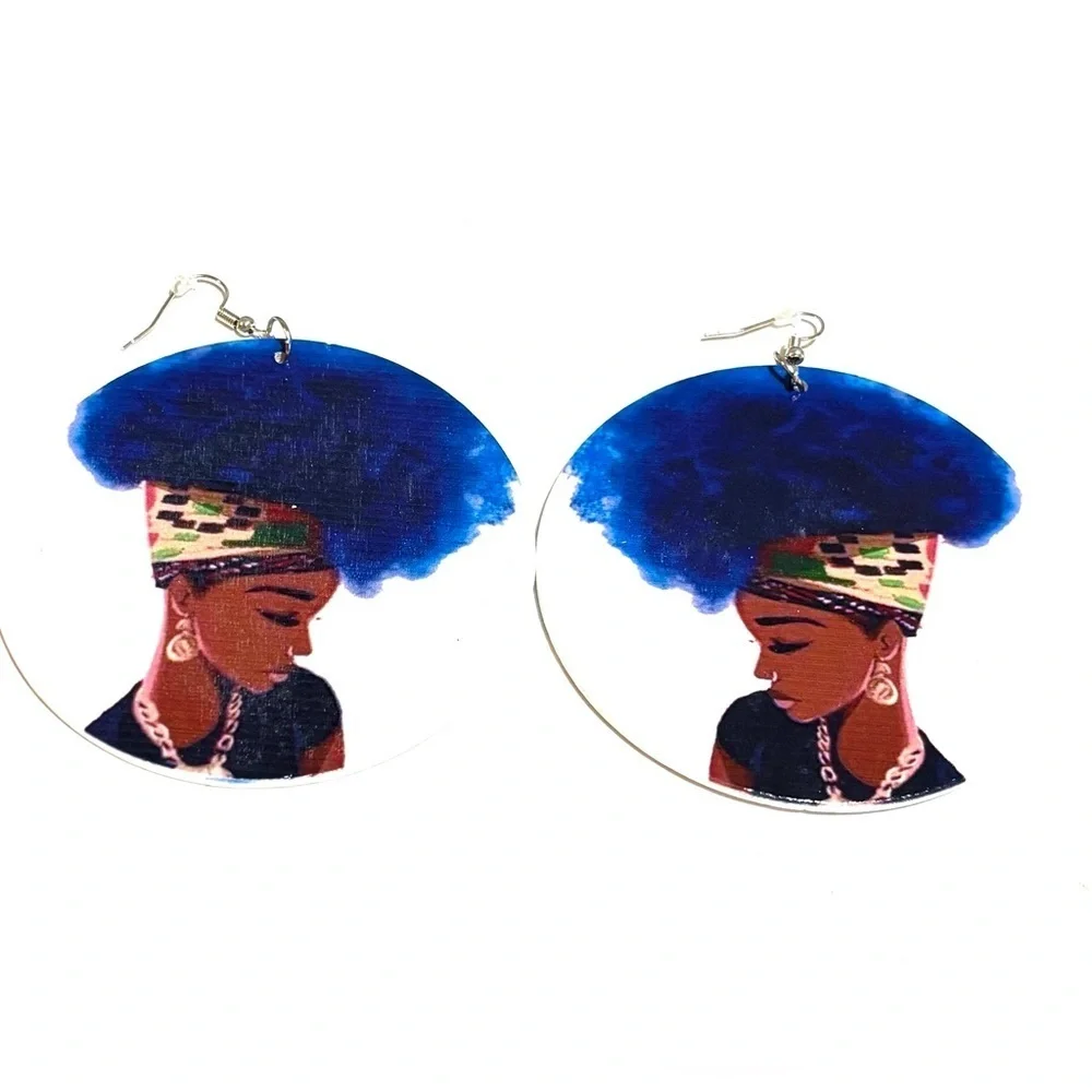 Artistic Blue and Multicolor Earrings